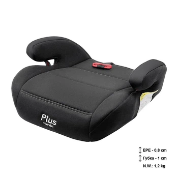 Автокресло-бустер детский с направляющим ремнем 75 см Carrello Plus CRL-16007 Jet Black черный