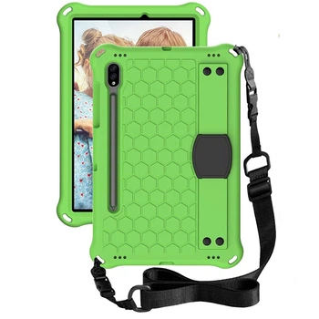 Чехол Kids Sota для Samsung Galaxy Tab S10 Lite с ремешком и ручкой-держателем green