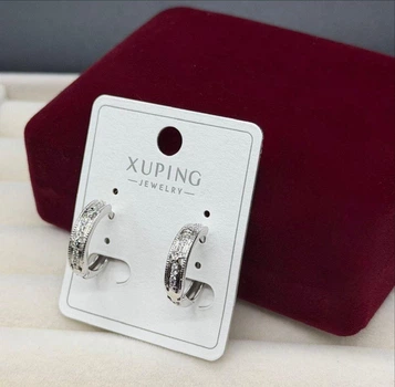 Сережки для уха медицинская сталь Xuping гипоаллергенные серьги кольца с камушками серьги красивые бижутерия для женщин