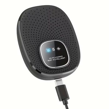 Ультразвуковой отпугиватель насекомых и грызунов с USB-подключением для кухни, автомобиля, склада и подвала, черный