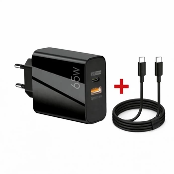 Зарядка 65 Вт USB Type-C PD/QC AC Prof F002 + кабель Type-C/Type-C в подарок
