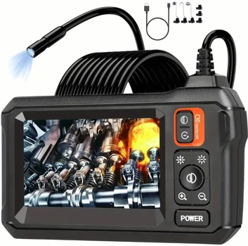 Автомобильный эндоскоп с экраном 4.3” IPS, камера 1080P HD, водонепроницаемый IP67 c кабелем 5 м и аккумулятором 2000 мАч