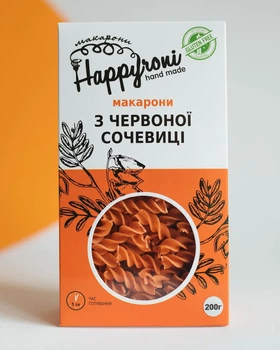 Спиральки из красной чечевицы Happyroni, 200 г