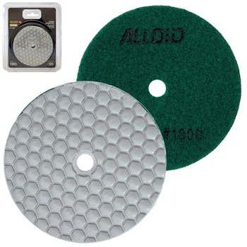Круг алмазний шліфувальний Alloid Pro HEXAGON на липучці 100 мм, зерно 1000