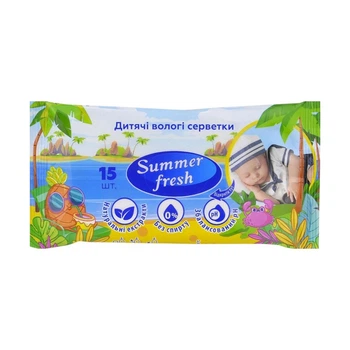 Влажные салфетки детские Summer Fresh Compact 15 шт