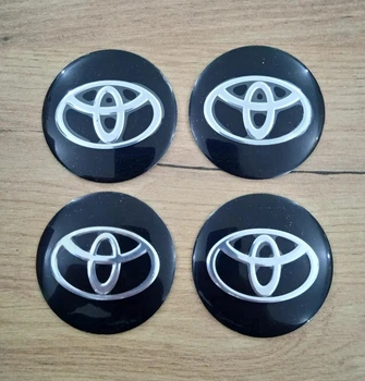 Наклейки для колпачков на диски Toyota черные 60мм