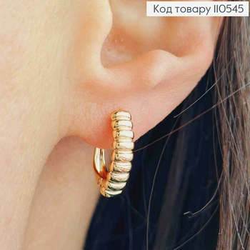 Серьги "Фактурные", длина 1,5см, английская застежка, Xuping 18K