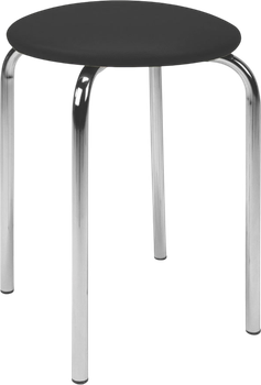 Taboret Halmar Chico V04 ze stali chromowanej 41 x 47 x 41 cm Czarny (5903038215178)