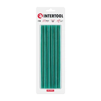 Комплект клеевых стержней зеленых, 11,2×200 мм, 12 шт. INTERTOOL RT-1057