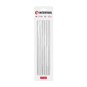 Комплект клеевых стержней прозрачных, 7,4×200 мм, 12 шт. INTERTOOL RT-1030