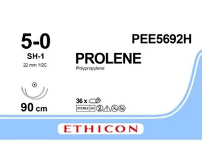 Пролен Ethicon синий 90 см M1 USP5/0 две иглы SH-1 Тип колющая Taper Point 22 мм 1/2 круга (PEE5692H)