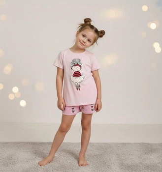 Піжама літня для дівчинки Doll, SmileTime, рожева рост 116 (LI13-01-3)