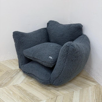 Бескаркасное кресло Teddy 90х60х70 см темно-серое