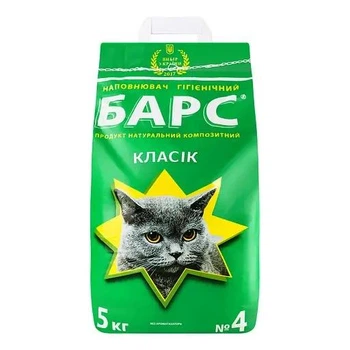 Наповнювач гігієнічний для котячого туалету Барс №4 без аромату 4 шт