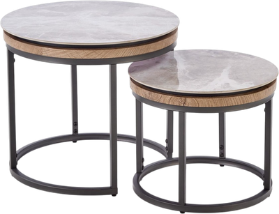 Набір кавових столиків Halmar Itaka Попелястий мармур 2 шт. (5905248134645)