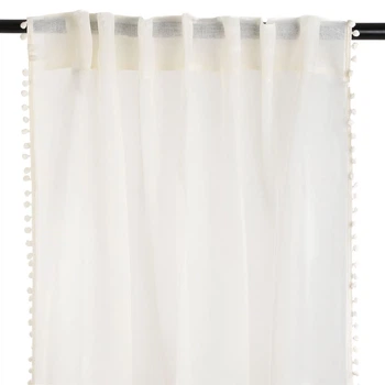 Фіранка Homla Adi з помпонами кремова 140x250 см (5904183851778)