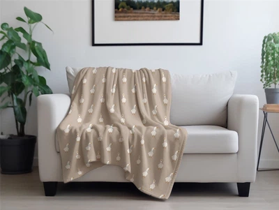 Плед Biltex Flannel бежевый с принтом Goosey Двуспальный 180х200 см (4820298413957)