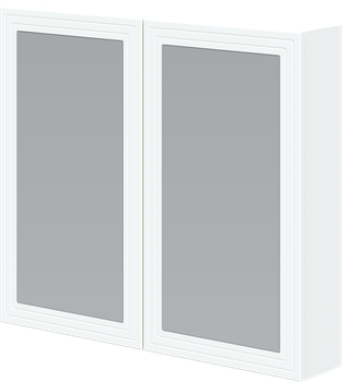 Wisząca szafka łazienkowa z lustrem Halmar Toreto 2D 80 x 15 x 70 cm Biała (5905248133648)