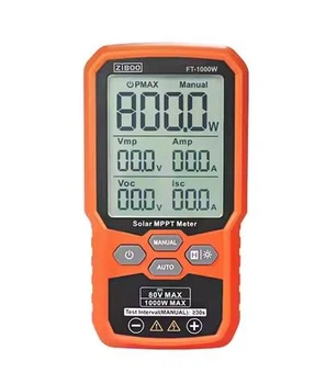 Тестер сонячних панелей ZIBOO FT-1000W з MPPT-контролером, вимірюванням напруги холостого ходу та струму короткого замикання