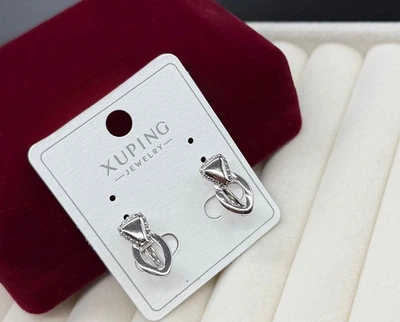 Серьги бижутерия с камнями Xuping фигурные сережки украшения для женщин под серебро