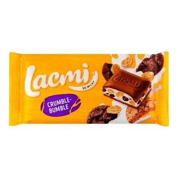 Упаковка молочного шоколаду Roshen Lacmi Crumble-bumble 83 г х 12 шт