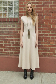 Довга сукня без рукавів Zara 0858/620 S Бежева (00858620718S)