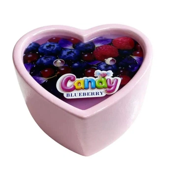Массажная свеча с ароматом черники Candy Blueberry в форме сердца, 70 мл