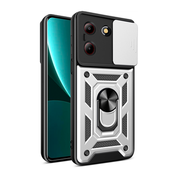 Чехол накладка Guard Shield Armor с кольцом для ZTE Blade A54 Silver