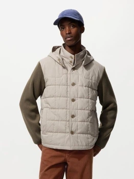 Куртка демісезонна з капюшоном чоловіча Uniqlo 250895308 L Бежева з коричневим (1159854459)