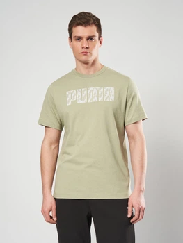 Футболка хлопковая длинная мужская Puma Essentials Graphics 69178782 L Lux Army (4069161987199)