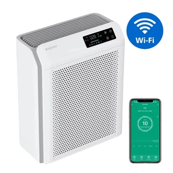 Очиститель воздуха evoair HOMI P300 Smart, 300 м³/ч, WI-FI управление, фильтр True HEPA H13, автоматический режим, УФ-лампа, ионизация, 6 режимов работы, датчик качества воздуха