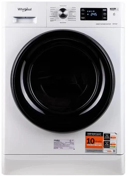 Стирально-сушильная машина Whirlpool серии FreshCare+ FFWD8649BVUA, фронтальная, полноразмерная, 54 см, 8/6 кг, 1400, класс С/A/B, 14 программ, пар, дисплей, инвертор, белый с черным люком
