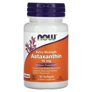Астаксантин підвищеної сили Now Foods (Astaxanthin Extra Strength) 10 мг 30 капсул NOW02249