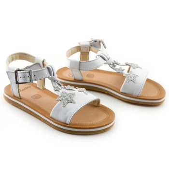Дитячі сандалі Clarks Finch зі шкіри білі в зірочки 28 261576436 100 (28)