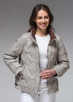 Жіноча демісезонна куртка ультралегка весна-осінь Viva Wear модель 88566 молочний S 88566-4