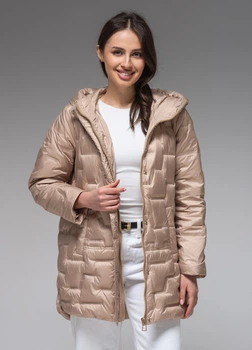 Демісезонна жіноча куртка ультралегка весна-осінь Viva Wear модель 90325 бежевий 2XL 90325-9