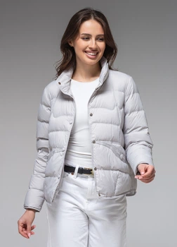 Демісезонна жіноча куртка ультралегка весна-осінь Viva Wear модель 6081 світло сірий L 6081-6