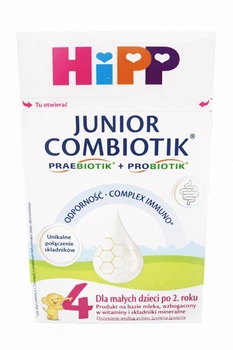 HiPP Junior Combiotik 4 — Молочна суміш для дітей від 2 років, з пребіотиками та пробіотиками, 550 г