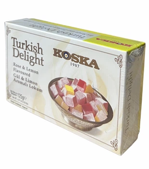 Лукум KOSKA Turkish Delight Rose & Lemon 125 г, рахат-лукум асорті троянда та лимон, Туреччина