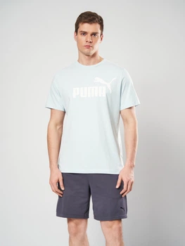 Футболка хлопковая длинная мужская Puma Essentials Foundation 68253348 2XL Fresh Water (4069161713774)