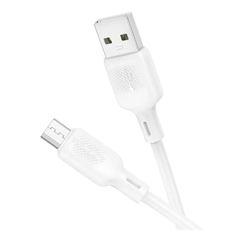 Кабель USB Borofone BX113 Silicone Micro 2.4A Білий