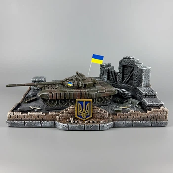 Сувенірний штоф з танком "Т-72Б" ручна робота | Підставка для стопок та пляшки PA_1183
