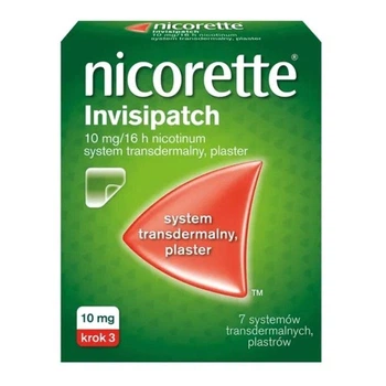 Nicorette Нікоретте Invisipatch 10 мг — нікотиновий пластир від куріння, трансдермальний пластир, нікотинозамісна терапія, 7 шт