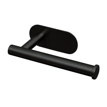 Держатель для туалетной бумаги клеящийся из нержавеющей стали BSS-1 BLACK