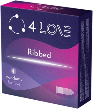 Презервативи 4LOVE Ribbed Ребристі 4 шт (4770416004881)