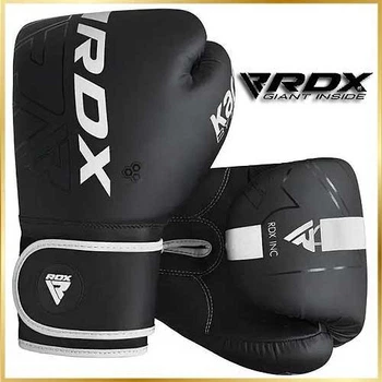 Перчатки для бокса RDX профессиональные для тренировок в зале и дома F6 Kara Matte WHITE 12 унций