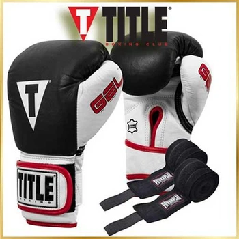 Боксерські рукавички з натуральної шкіри TITLE Boxing Gel World 16 унцій
