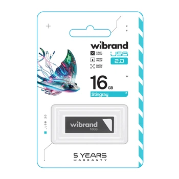 USB флеш-накопитель Wibrand Stingray 16 ГБ USB 2.0 USB-A, металлический