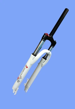 Вилка велосипедная Avanti 26" под дисковый тормоз 1-1/8" Lockout, с блокировкой, шток 28,6 мм, белая