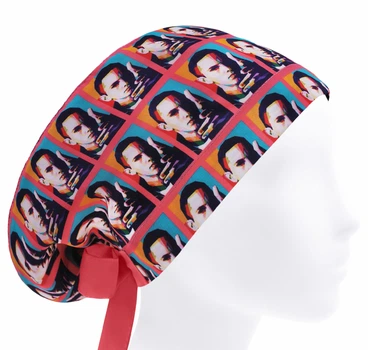 Медицинская шапочка женская HeadwearUniverse универсальная принт Эминем на коралловом